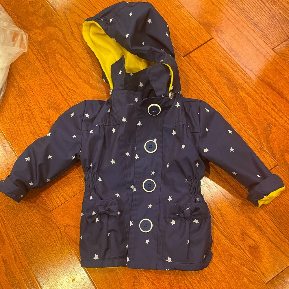 Baby girl 12 months long coat with detachable hood